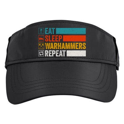 Retro Eat Sleep Warhammers Repeat Funny Gamer Video Gaming Adult Drive Performance Visor
