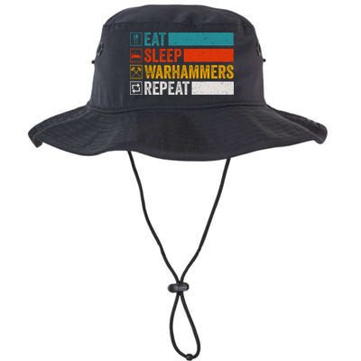 Retro Eat Sleep Warhammers Repeat Funny Gamer Video Gaming Bucket Hat