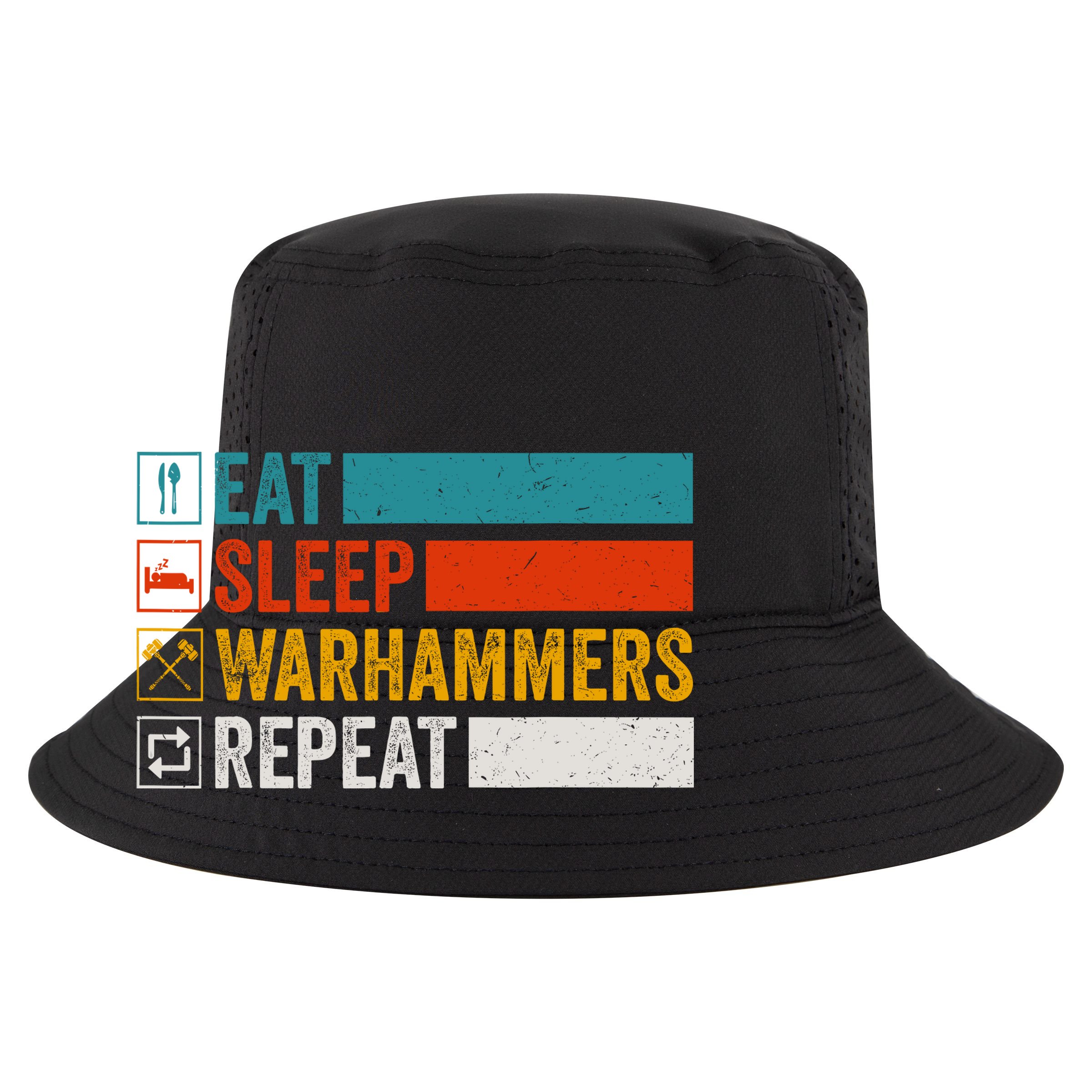 Retro Eat Sleep Warhammers Repeat Funny Gamer Video Gaming 15oz Campfire Ceramic Mug
