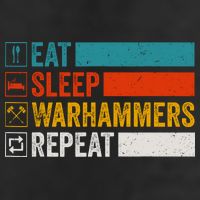 Retro Eat Sleep Warhammers Repeat Funny Gamer Video Gaming 15oz Campfire Ceramic Mug