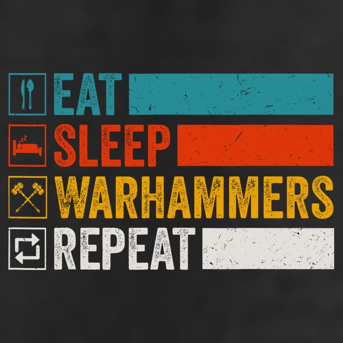 Retro Eat Sleep Warhammers Repeat Funny Gamer Video Gaming 15oz Campfire Ceramic Mug