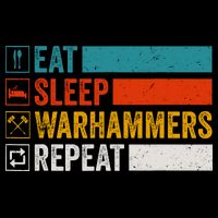 Retro Eat Sleep Warhammers Repeat Funny Gamer Video Gaming Flat Bill Trucker Hat