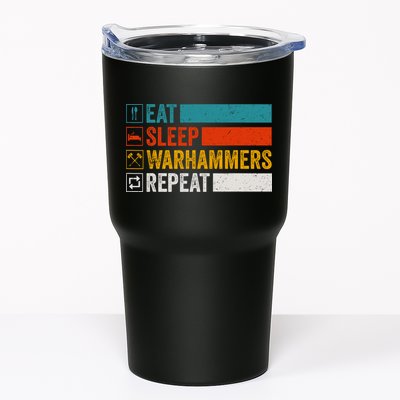 Retro Eat Sleep Warhammers Repeat Funny Gamer Video Gaming Tumbler