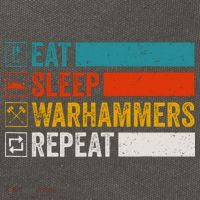 Retro Eat Sleep Warhammers Repeat Funny Gamer Video Gaming Cotton Canvas Backpack
