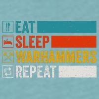 Retro Eat Sleep Warhammers Repeat Funny Gamer Video Gaming Sueded Cloud Jersey T-Shirt