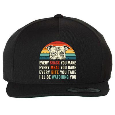Retro Every Snack You Make Every Meal You Bake Pittie Dog Wool Snapback Cap