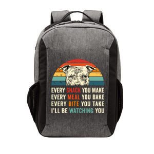 Retro Every Snack You Make Every Meal You Bake Pittie Dog Vector Backpack