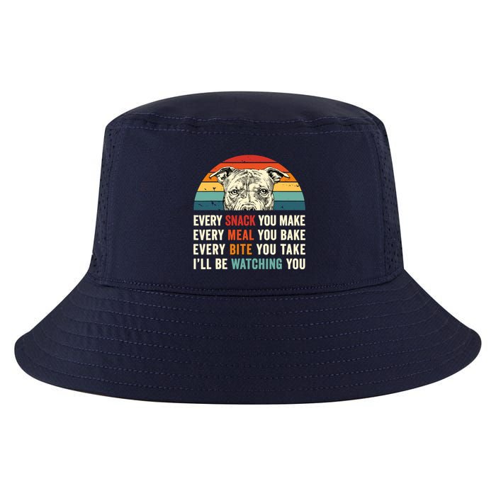 Retro Every Snack You Make Every Meal You Bake Pittie Dog Cool Comfort Performance Bucket Hat