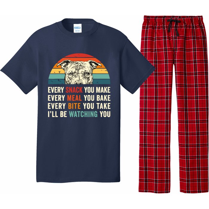 Retro Every Snack You Make Every Meal You Bake Pittie Dog Pajama Set