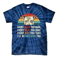 Retro Every Snack You Make Every Meal You Bake Pittie Dog Tie-Dye T-Shirt