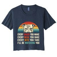 Retro Every Snack You Make Every Meal You Bake Pittie Dog Women's Crop Top Tee