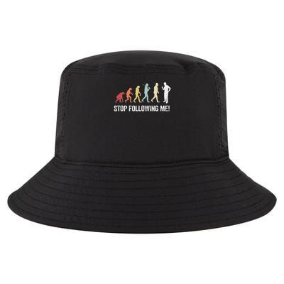 Retro Evolution Stop Following Me Funny Dad Joke Science Cool Comfort Performance Bucket Hat