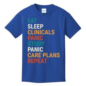 Retro Eat Sleep Clinicals Funny Student Nurse Gift Kids T-Shirt