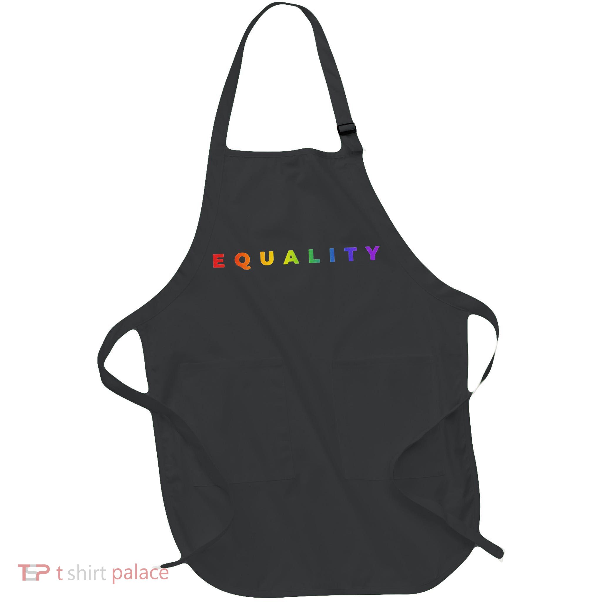 Rainbow Equality Subtle Pride Month Lgbt Gay Rights Flag Full-Length Apron With Pockets