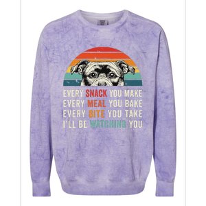 Retro Every Snack You Make Every Meal You Bake Staffy Dog Colorblast Crewneck Sweatshirt