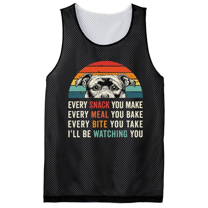 Retro Every Snack You Make Every Meal You Bake Staffy Dog Mesh Reversible Basketball Jersey Tank