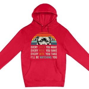 Retro Every Snack You Make Every Meal You Bake Staffy Dog Premium Pullover Hoodie