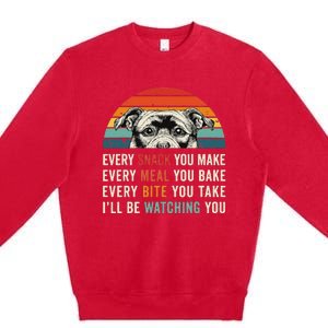 Retro Every Snack You Make Every Meal You Bake Staffy Dog Premium Crewneck Sweatshirt