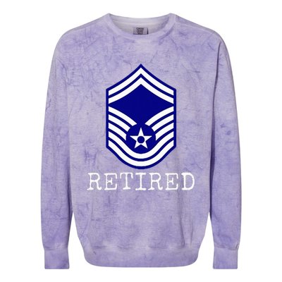 Retired E8 Senior Master Sergeant Colorblast Crewneck Sweatshirt