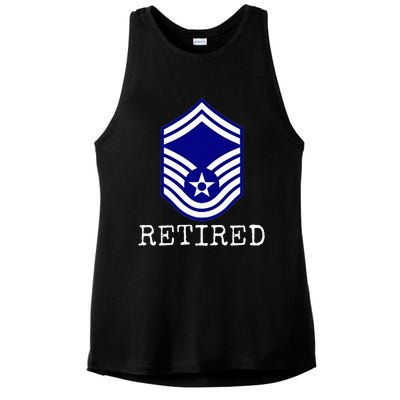 Retired E8 Senior Master Sergeant Ladies PosiCharge Tri-Blend Wicking Tank