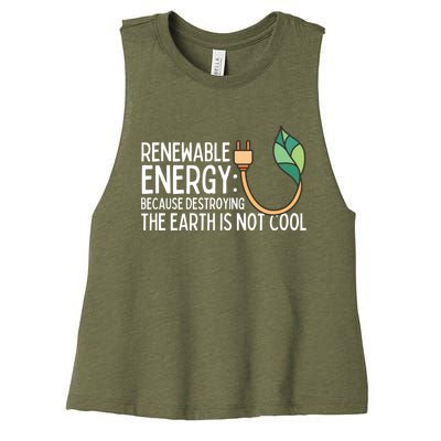 Renewable Energy Solar Energy Protect The Earth Gift Women's Racerback Cropped Tank