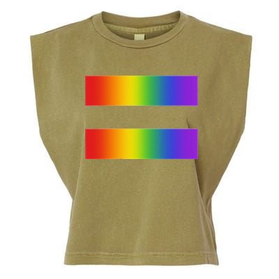 Rainbow Equality Symbol Subtle Pride Stuff Lgbt Gay Rights Garment-Dyed Women's Muscle Tee