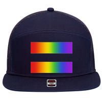 Rainbow Equality Symbol Subtle Pride Stuff Lgbt Gay Rights 7 Panel Mesh Trucker Snapback Hat