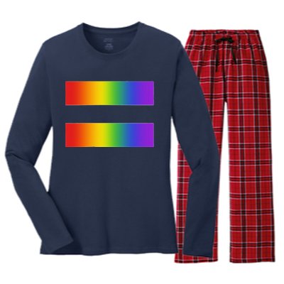 Rainbow Equality Symbol Subtle Pride Stuff Lgbt Gay Rights Women's Long Sleeve Flannel Pajama Set 