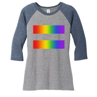 Rainbow Equality Symbol Subtle Pride Stuff Lgbt Gay Rights Women's Tri-Blend 3/4-Sleeve Raglan Shirt