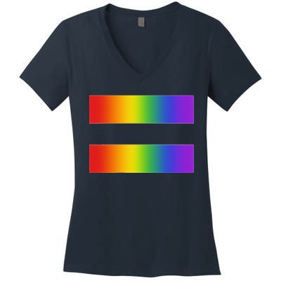 Rainbow Equality Symbol Subtle Pride Stuff Lgbt Gay Rights Women's V-Neck T-Shirt