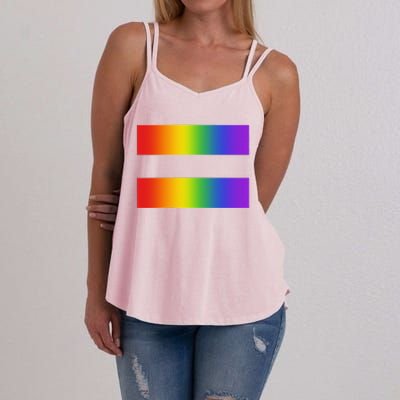 Rainbow Equality Symbol Subtle Pride Stuff Lgbt Gay Rights Women's Strappy Tank