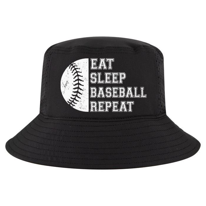 retro Eat Sleep Baseball Repeat Baseball Player Cool Comfort Performance Bucket Hat