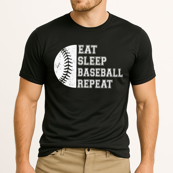 retro Eat Sleep Baseball Repeat Baseball Player Cooling Performance Crew T-Shirt