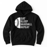 retro Eat Sleep Baseball Repeat Baseball Player Hoodie