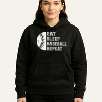 retro Eat Sleep Baseball Repeat Baseball Player Hoodie