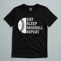 retro Eat Sleep Baseball Repeat Baseball Player T-Shirt