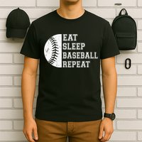 retro Eat Sleep Baseball Repeat Baseball Player T-Shirt