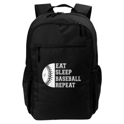 retro Eat Sleep Baseball Repeat Baseball Player Backpack