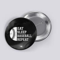 retro Eat Sleep Baseball Repeat Baseball Player Button