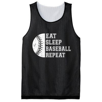 retro Eat Sleep Baseball Repeat Baseball Player Mesh Reversible Basketball Jersey Tank