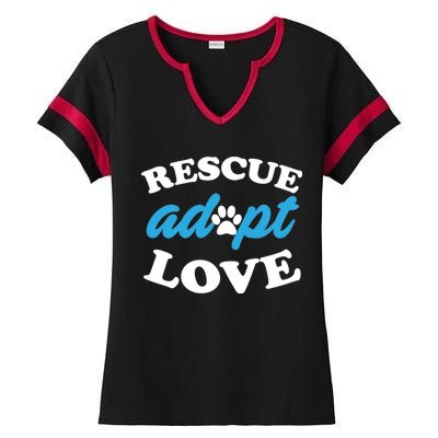 Rescue Adopt Love Ladies Halftime Notch Neck Tee