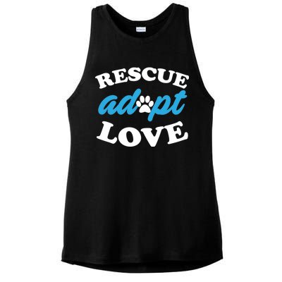 Rescue Adopt Love Ladies PosiCharge Tri-Blend Wicking Tank