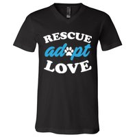 Rescue Adopt Love V-Neck T-Shirt