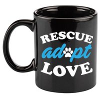 Rescue Adopt Love 11oz C Handle Ceramic Mug