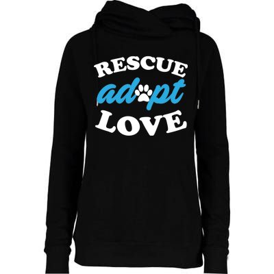 Rescue Adopt Love Womens Funnel Neck Pullover Hood