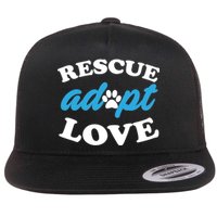 Rescue Adopt Love Flat Bill Trucker Hat