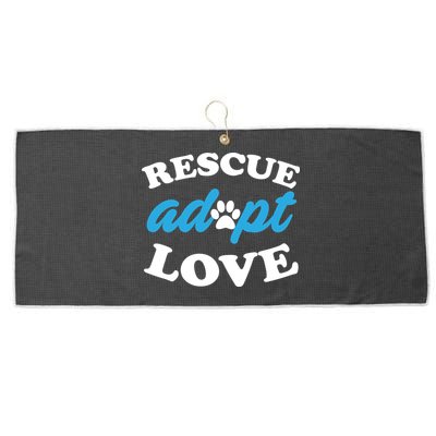 Rescue Adopt Love Large Microfiber Waffle Golf Towel