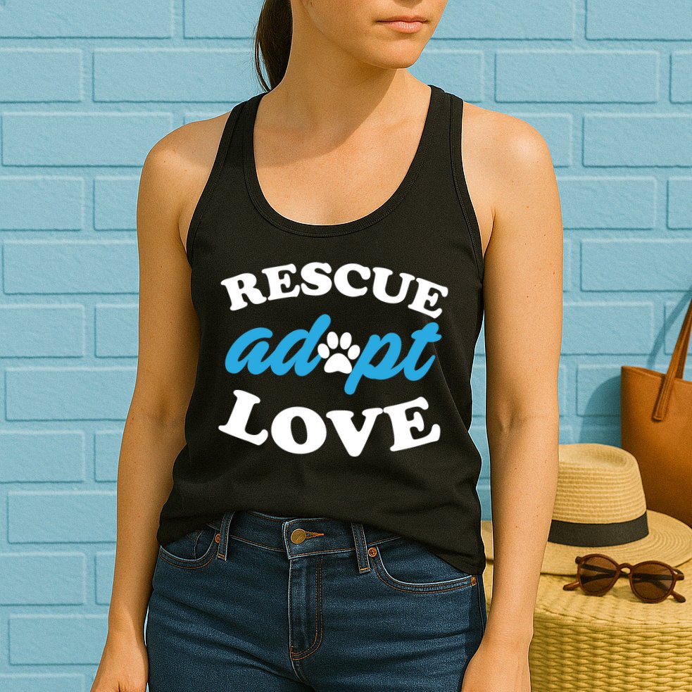 Rescue Adopt Love Womens Tank Top
