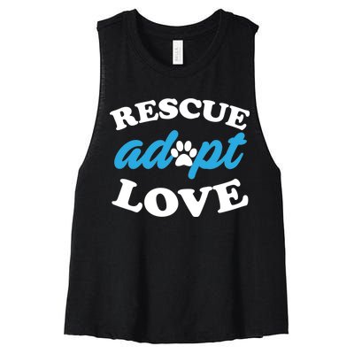 Rescue Adopt Love Women's Racerback Cropped Tank