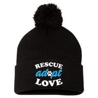 Rescue Adopt Love Pom Pom 12in Knit Beanie